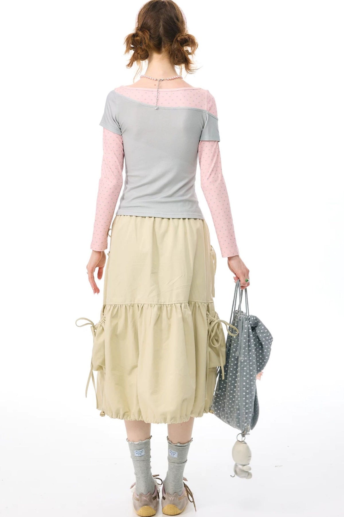 Khaki Drawstring Skirt