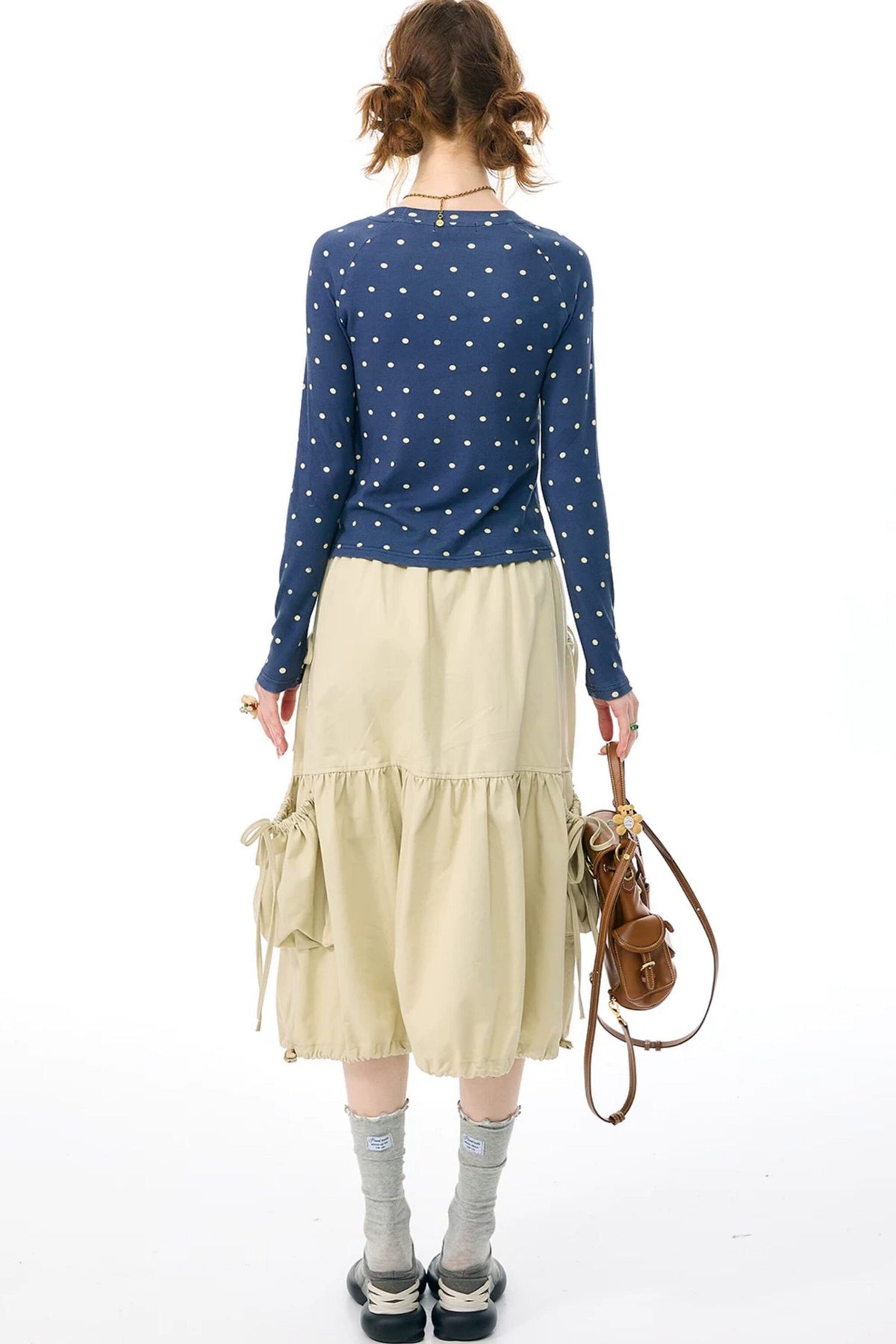 Khaki Drawstring Skirt