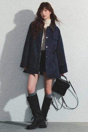Khaki High-Waist Shorts