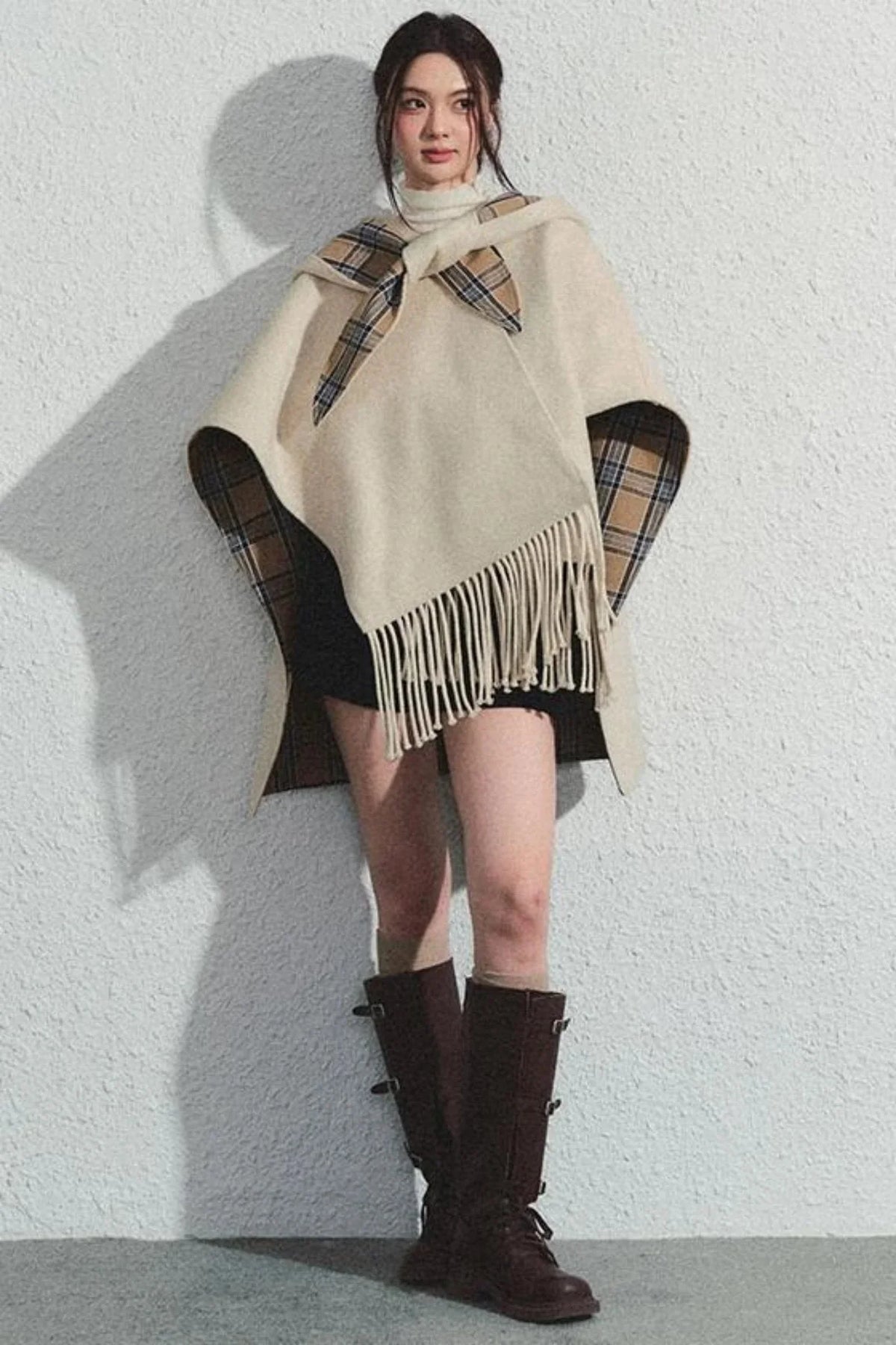 Khaki High-Waist Shorts
