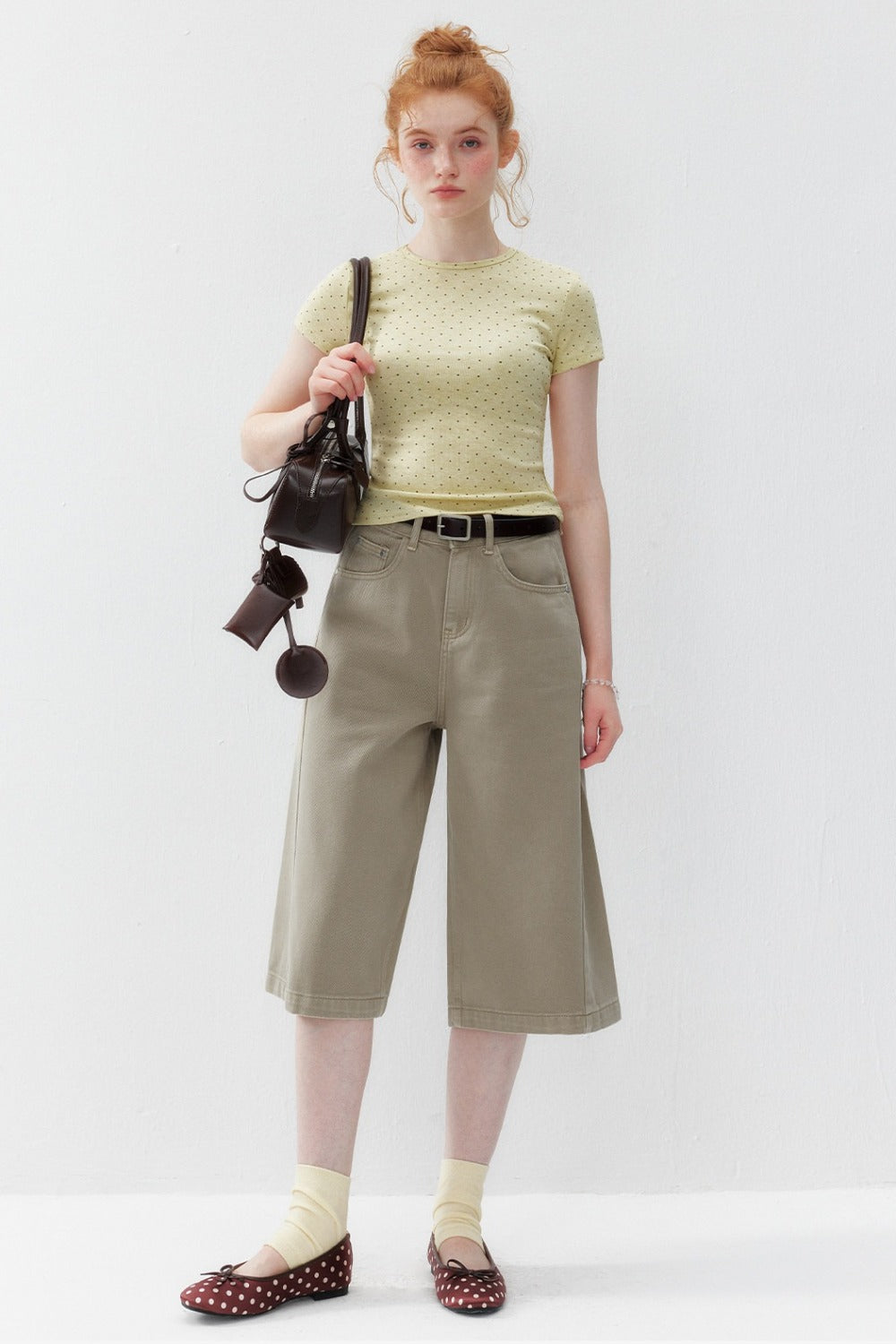 Khaki Straight-Leg Cotton Shorts
