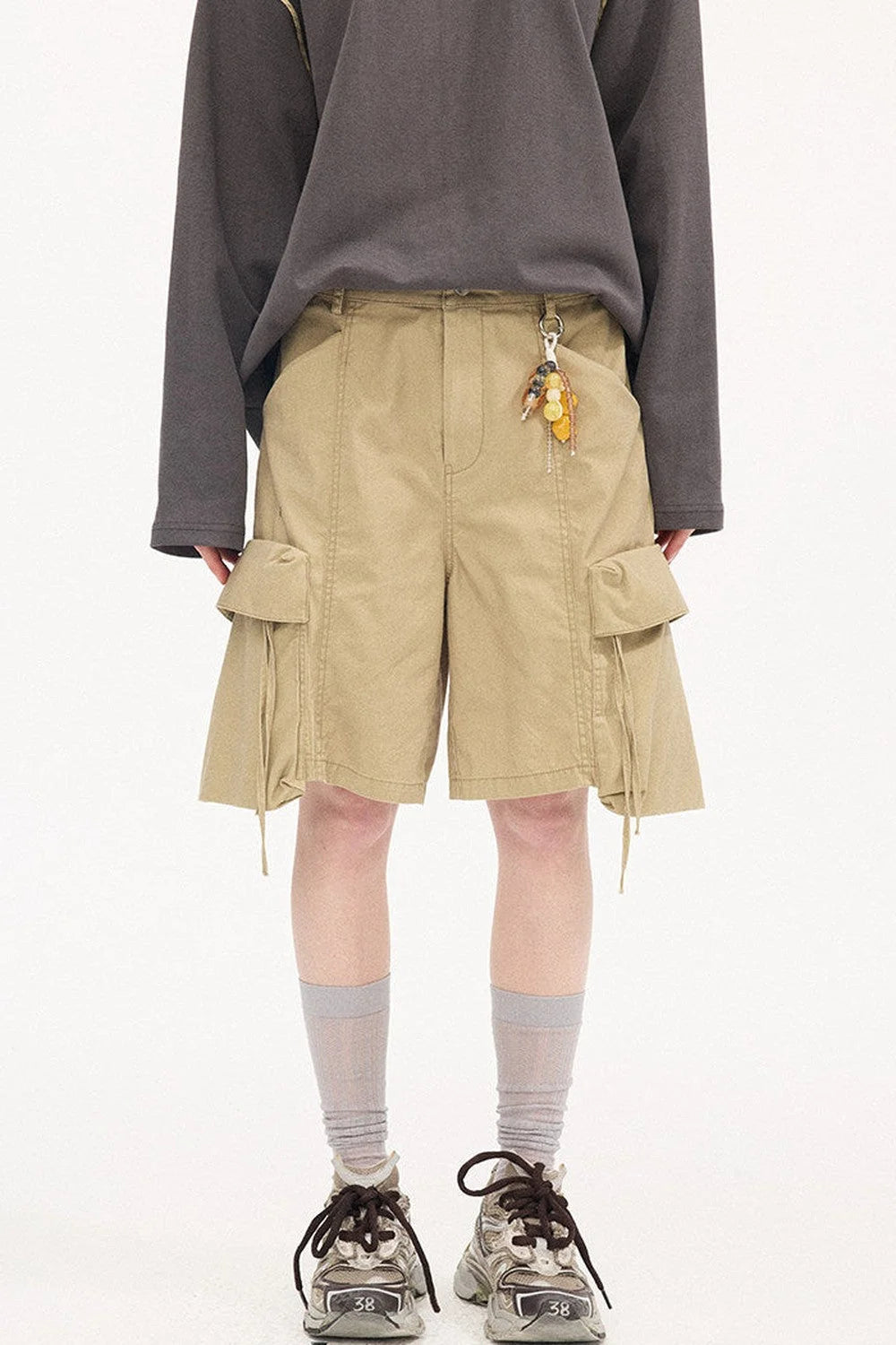 Khaki Washed Pocket Shorts