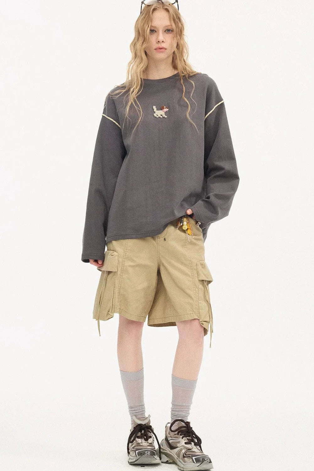 Khaki Washed Pocket Shorts