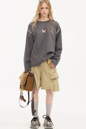 Khaki Washed Pocket Shorts