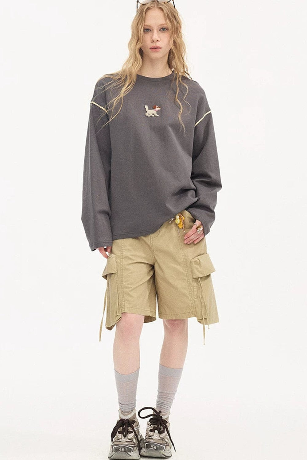 Khaki Washed Pocket Shorts