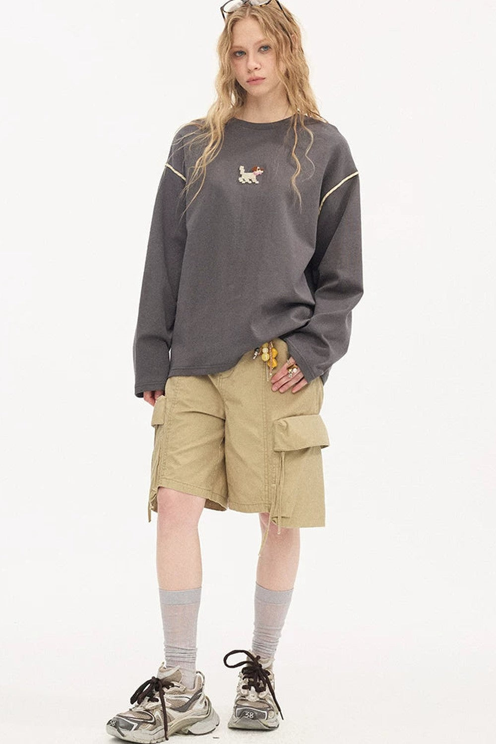 Khaki Washed Pocket Shorts