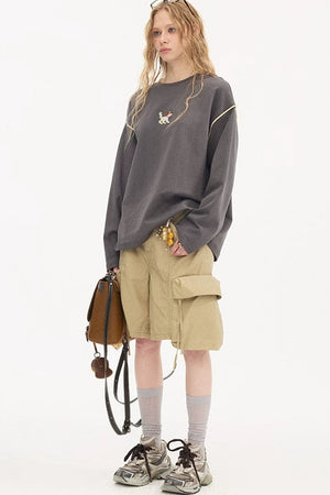 Khaki Washed Pocket Shorts