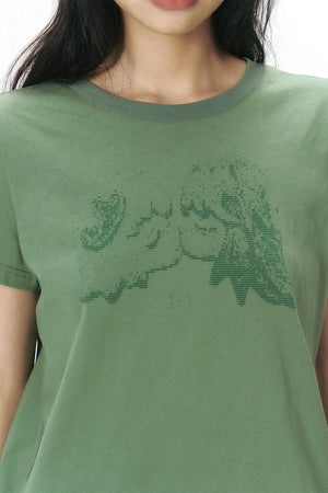 Kiss Print Knit Blouse