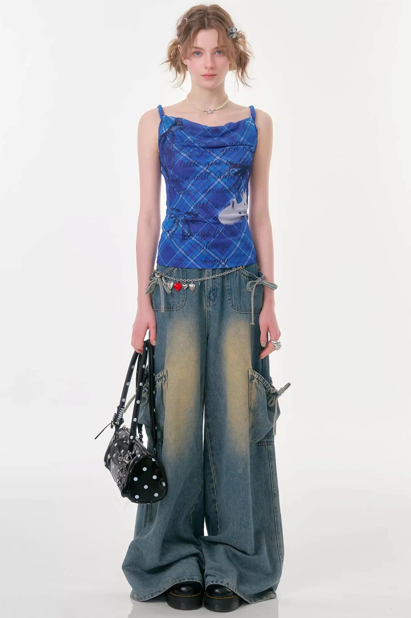 Klein Blue Plaid Swing Top