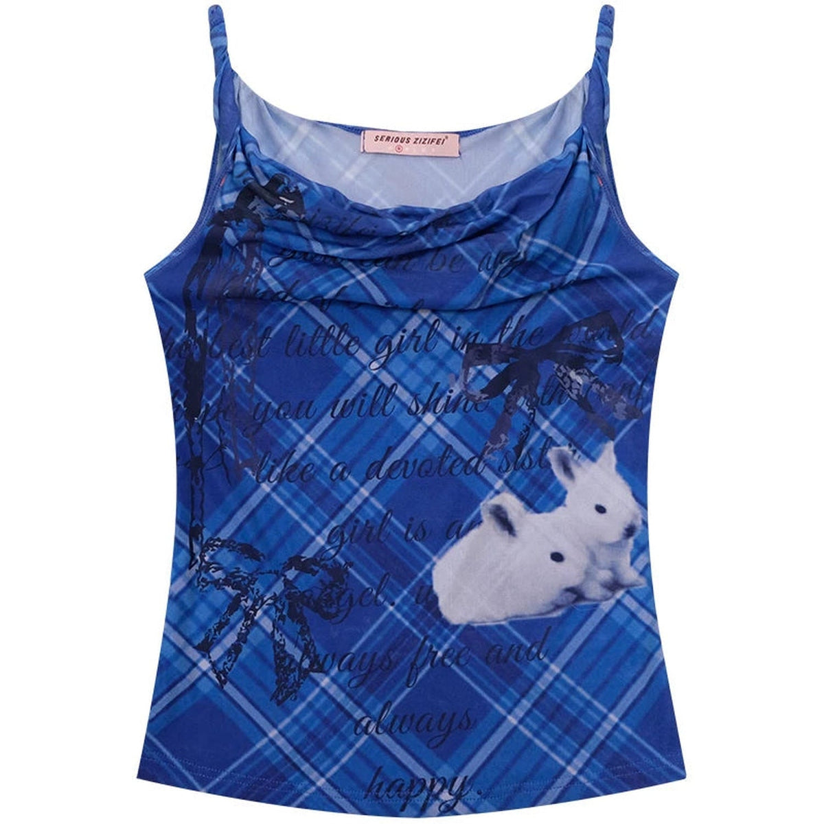 Klein Blue Plaid Swing Top