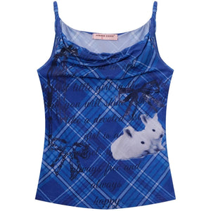 Klein Blue Plaid Swing Top