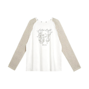 Knit angel print T-shirt