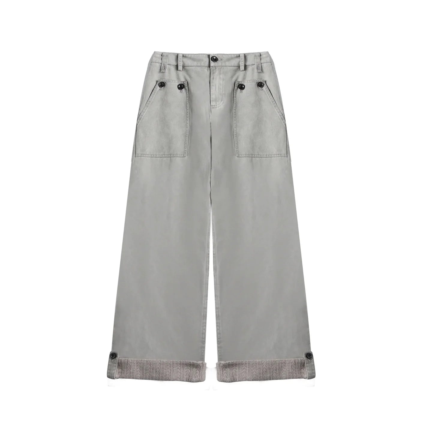 Knit Button Hem Pants