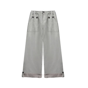 Knit Button Hem Pants