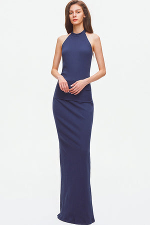 Knit Halter Top and Long Skirt Set-Up