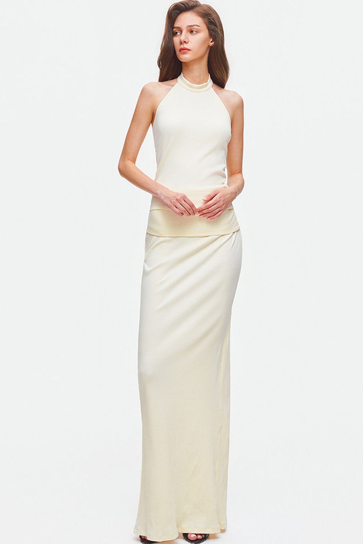 Knit Halter Top and Long Skirt Set-Up
