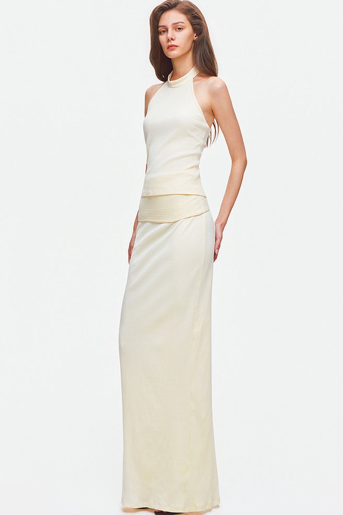 Knit Halter Top and Long Skirt Set-Up
