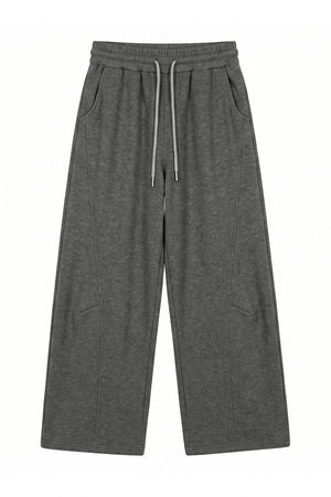 Knit Scarf Sweatshirt and Sweatpants Set-Up
