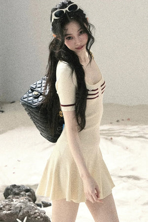 Knit Square Neck Dress