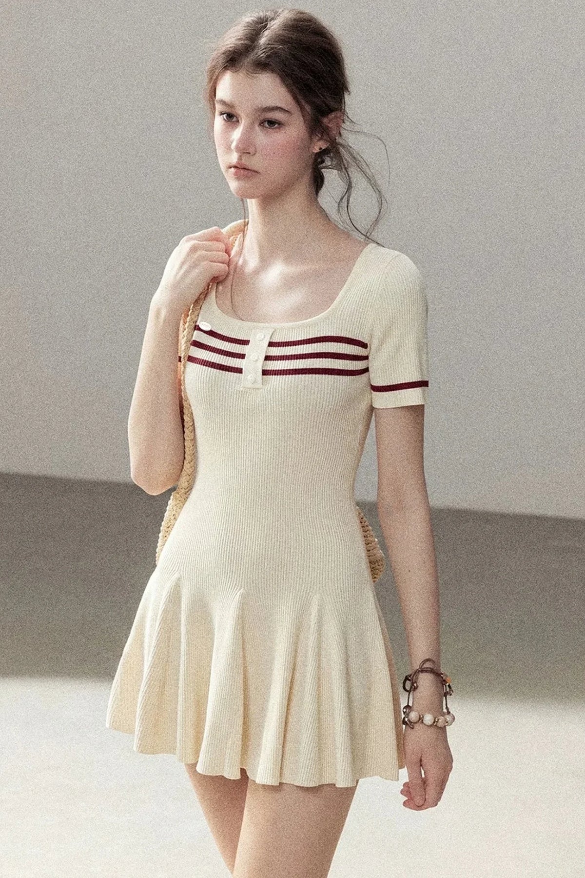 Knit Square Neck Dress