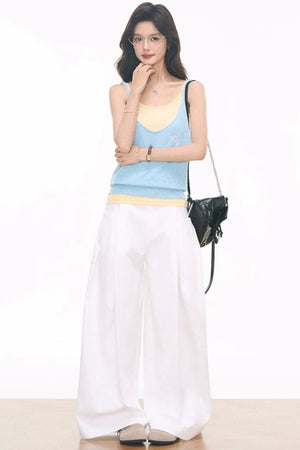 Knitted Cami Vest Pants Set-Up