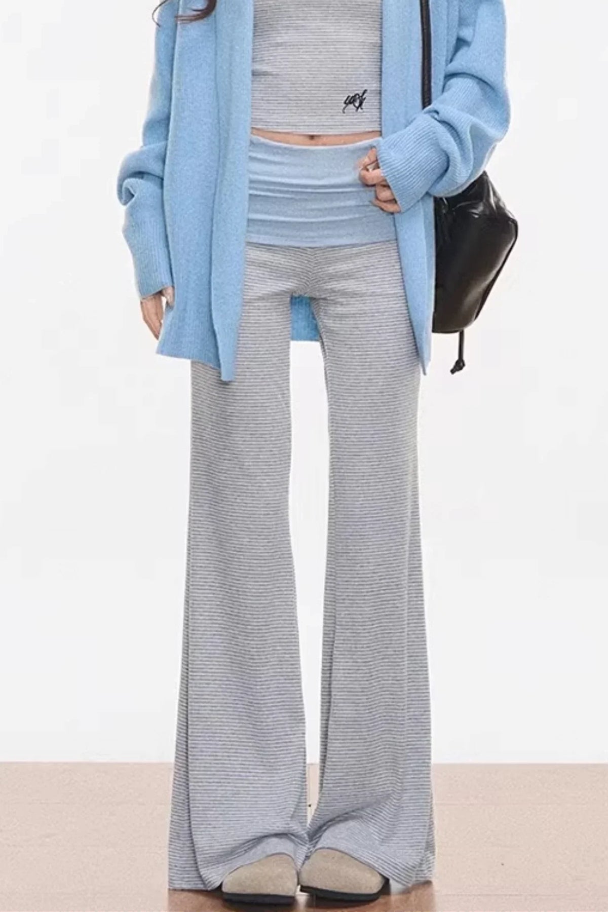 Knitted Camisole and Flared Pants Set-Up