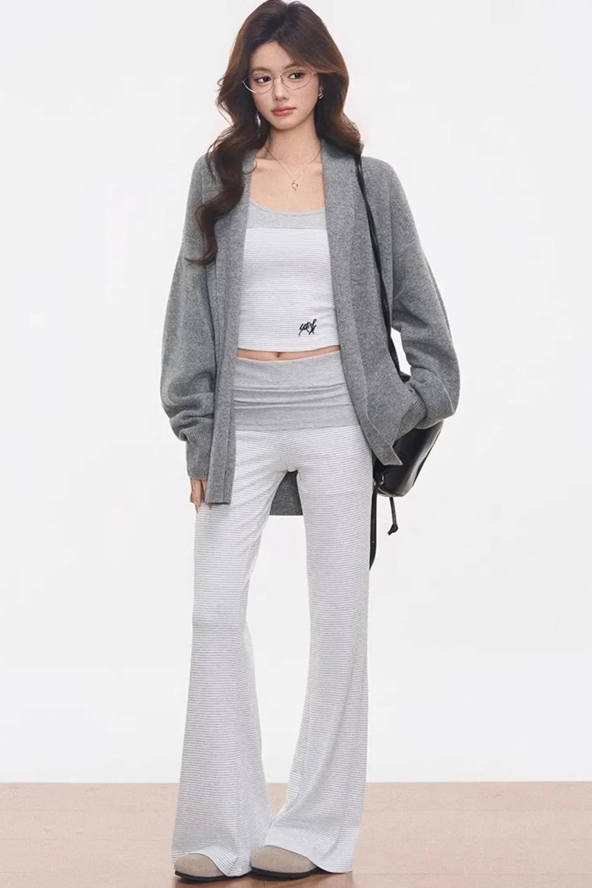 Knitted Camisole and Flared Pants Set-Up
