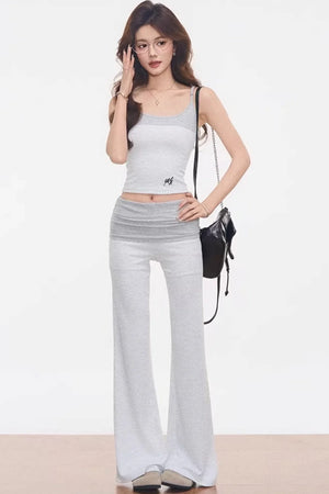 Knitted Camisole and Flared Pants Set-Up