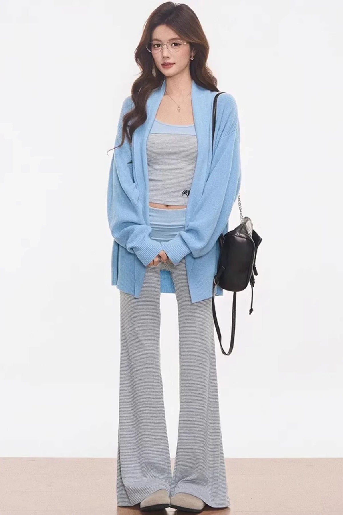 Knitted Camisole and Flared Pants Set-Up