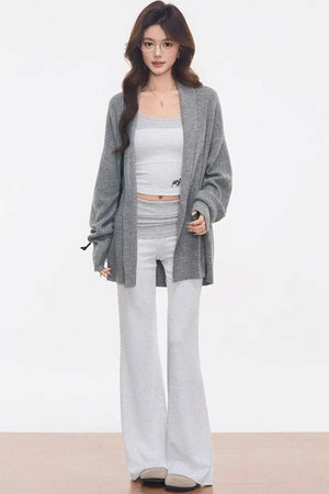 Knitted Camisole and Flared Pants Set-Up
