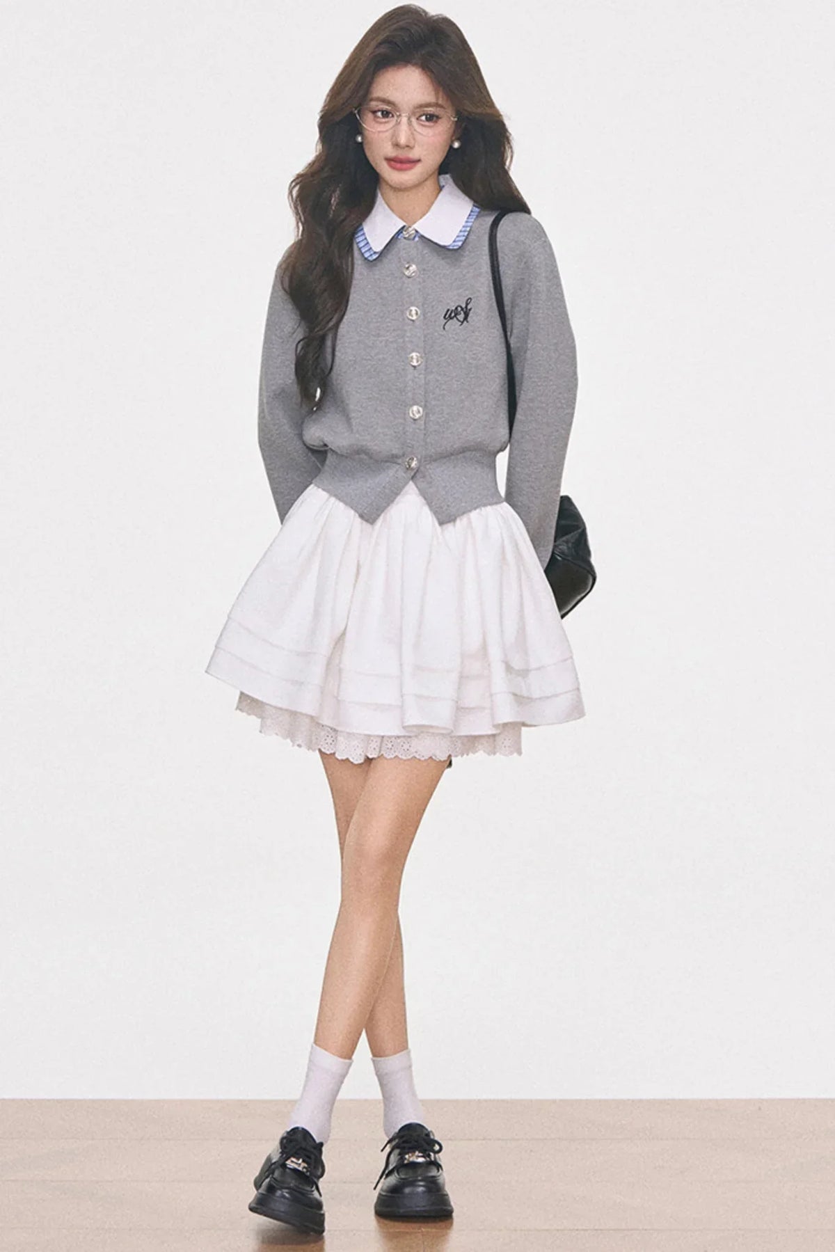 Knitted Cardigan Jacket and Skirt Set-Up