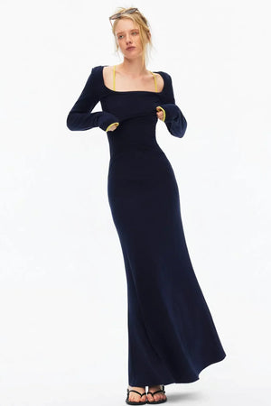 Knitted Color-Blocked Dress Set-Up