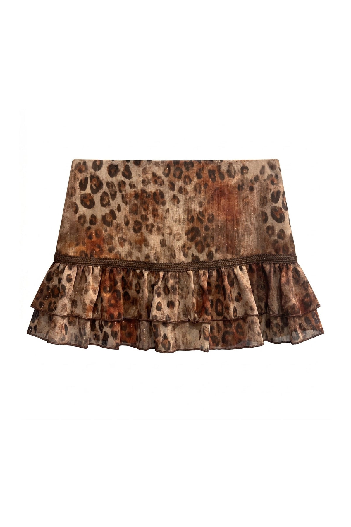 Knitted Halter Tie Top and Leopard Skirt Set-Up