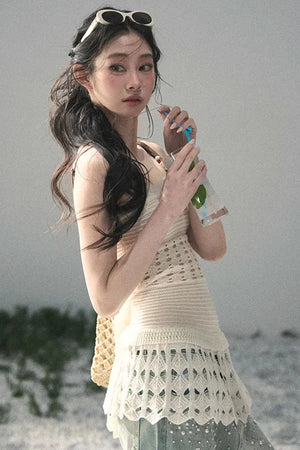 Knitted Hollow-Out Summer Top