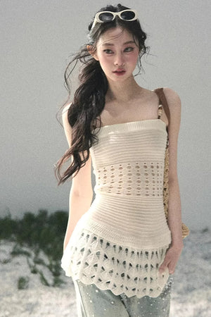 Knitted Hollow-Out Summer Top