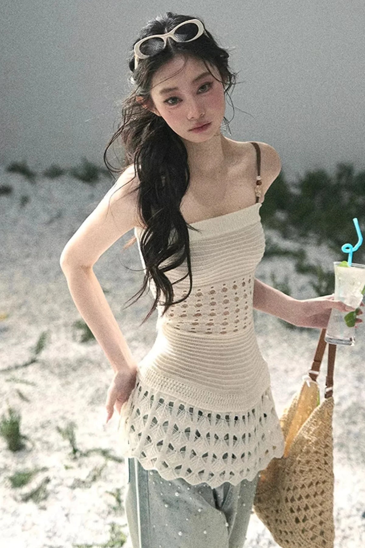 Knitted Hollow-Out Summer Top
