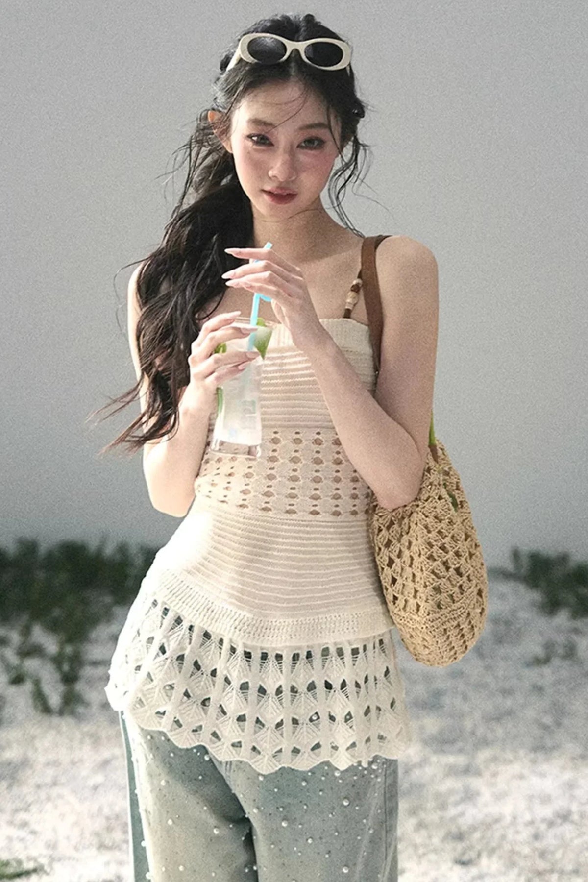Knitted Hollow-Out Summer Top