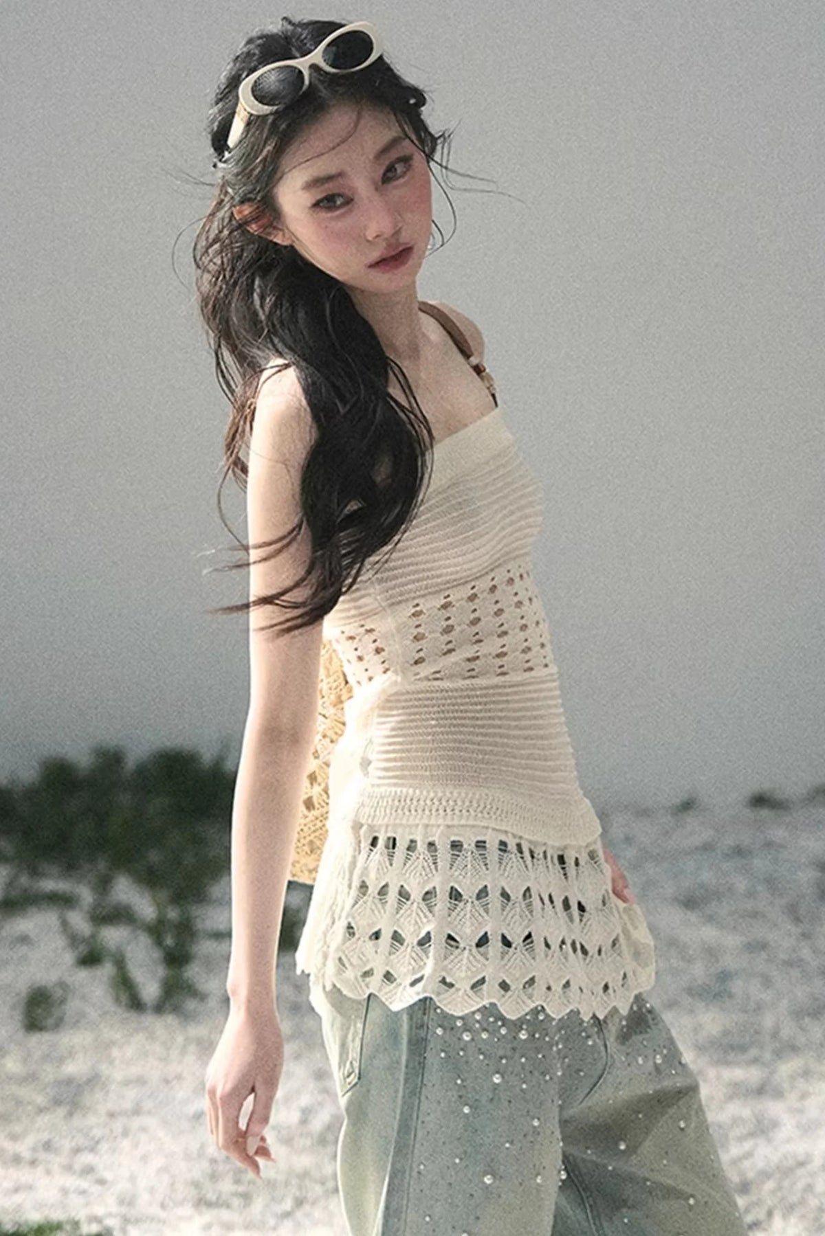 Knitted Hollow-Out Summer Top