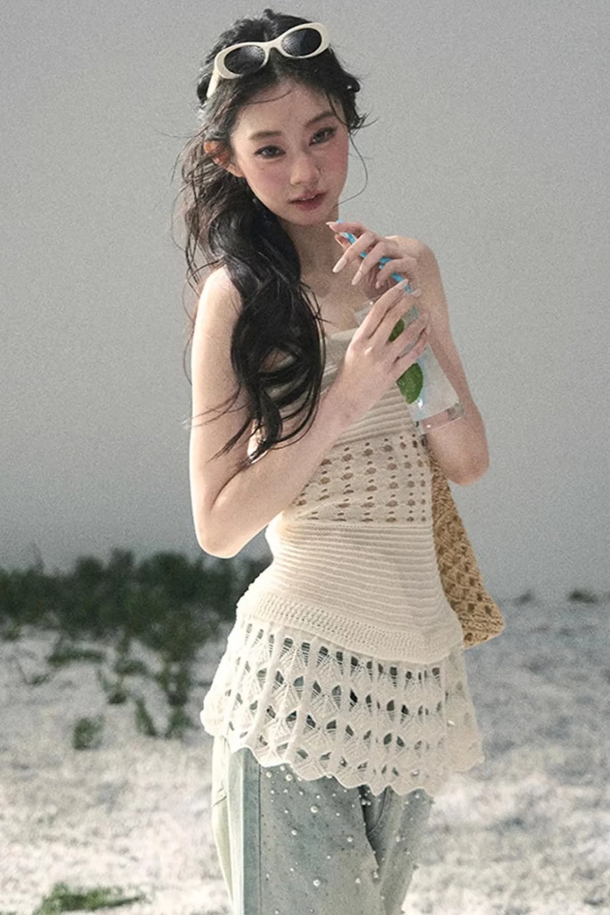 Knitted Hollow-Out Summer Top