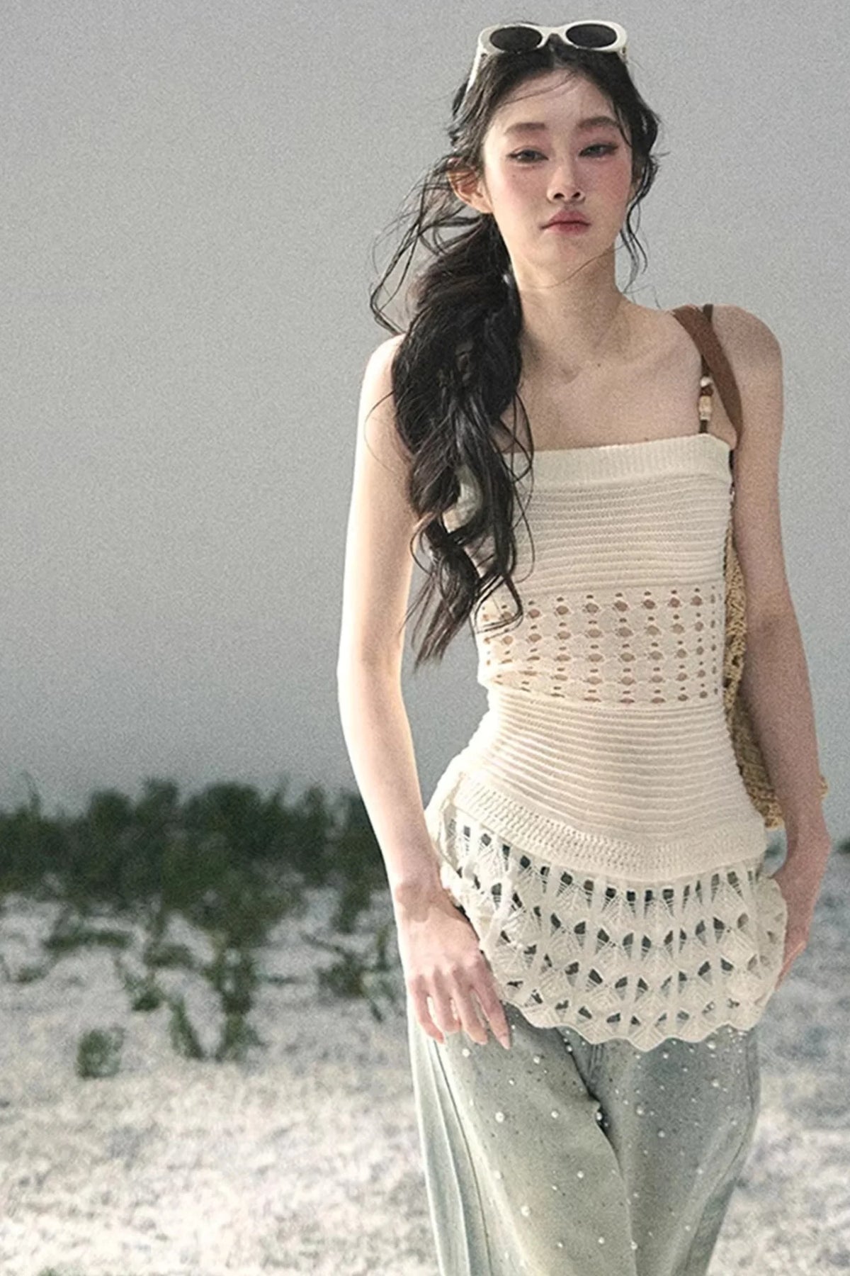 Knitted Hollow-Out Summer Top