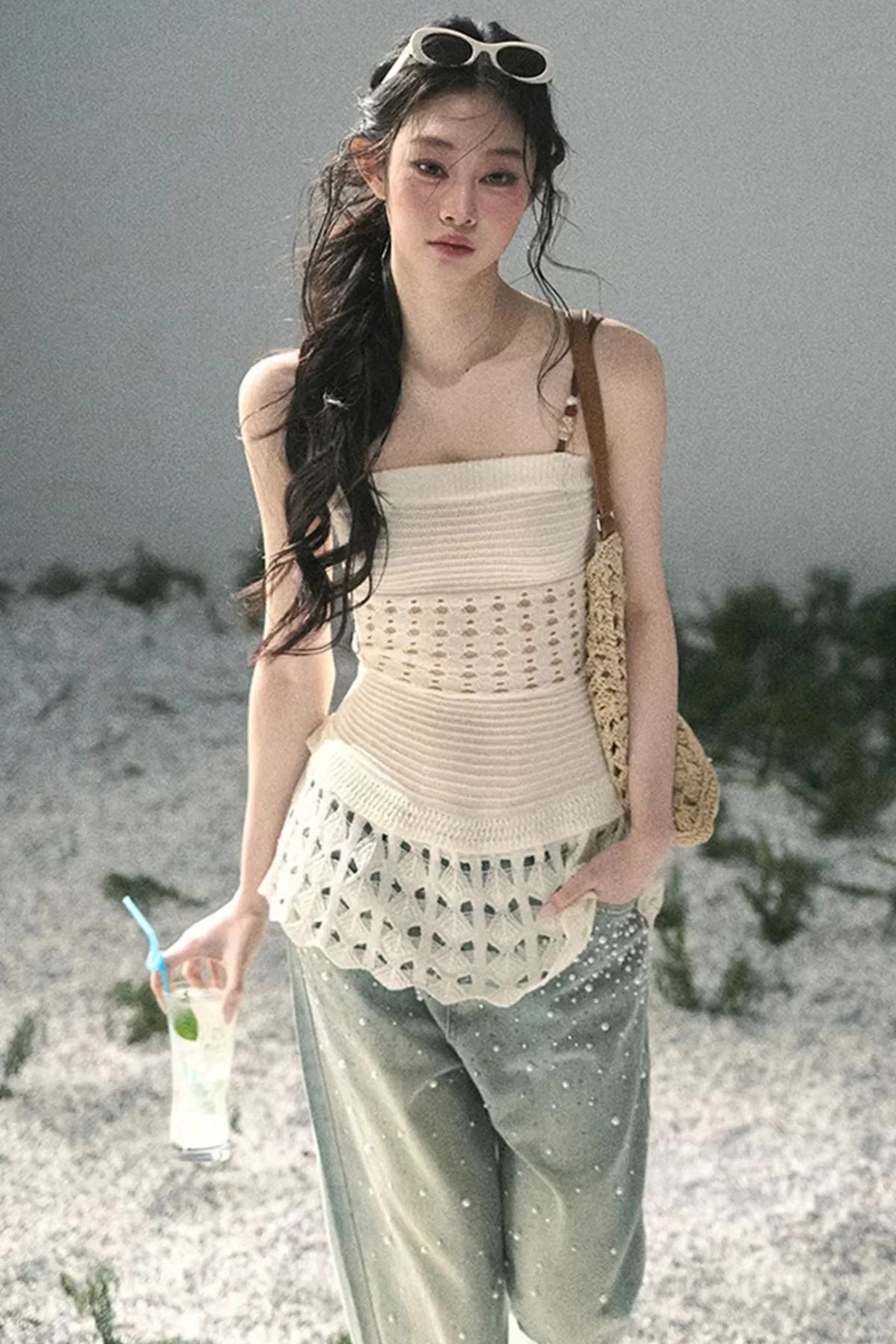 Knitted Hollow-Out Summer Top
