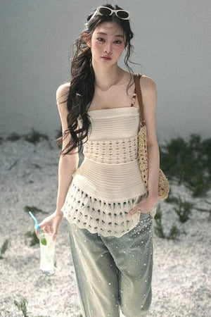 Knitted Hollow-Out Summer Top