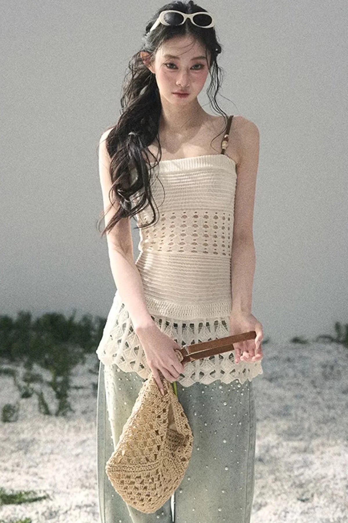 Knitted Hollow-Out Summer Top