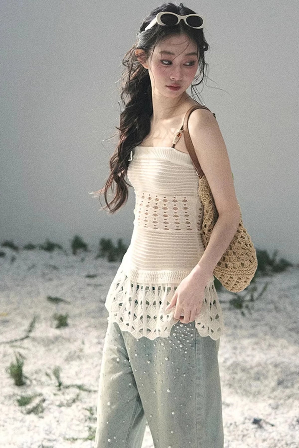 Knitted Hollow-Out Summer Top