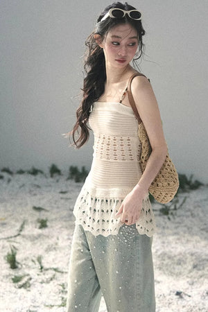 Knitted Hollow-Out Summer Top