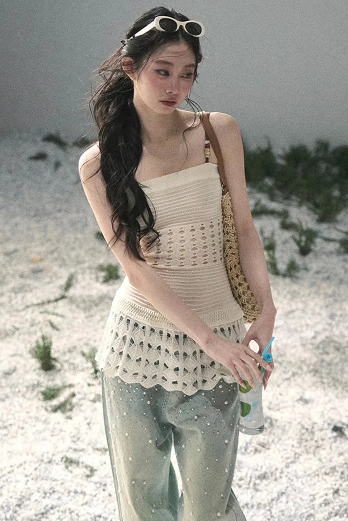 Knitted Hollow-Out Summer Top