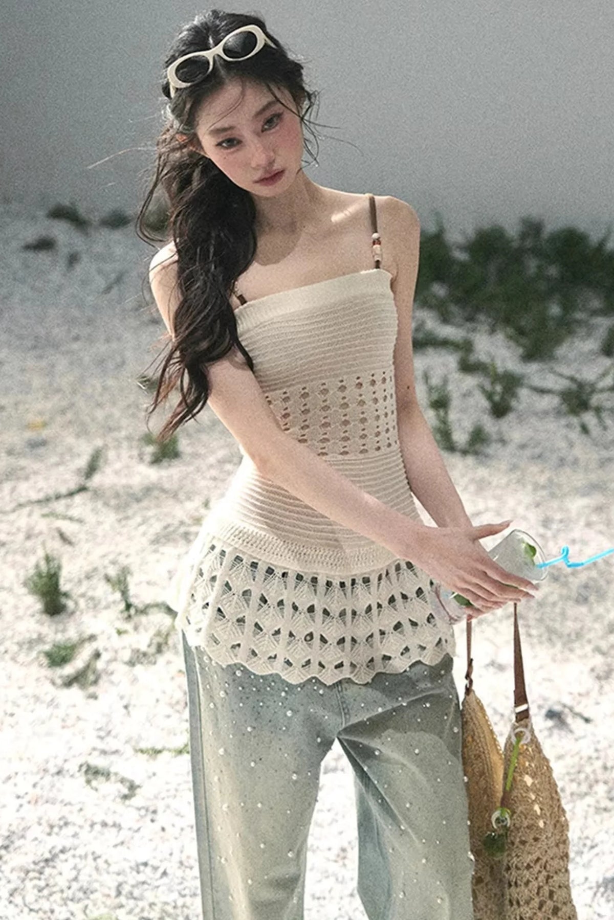 Knitted Hollow-Out Summer Top