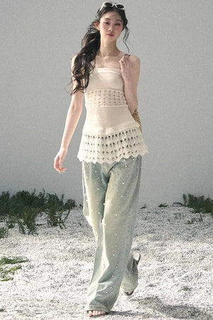 Knitted Hollow-Out Summer Top