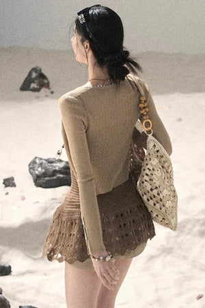 Knitted Hollow-Out Summer Top