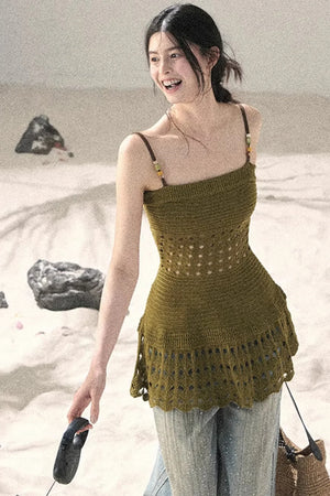 Knitted Hollow-Out Summer Top